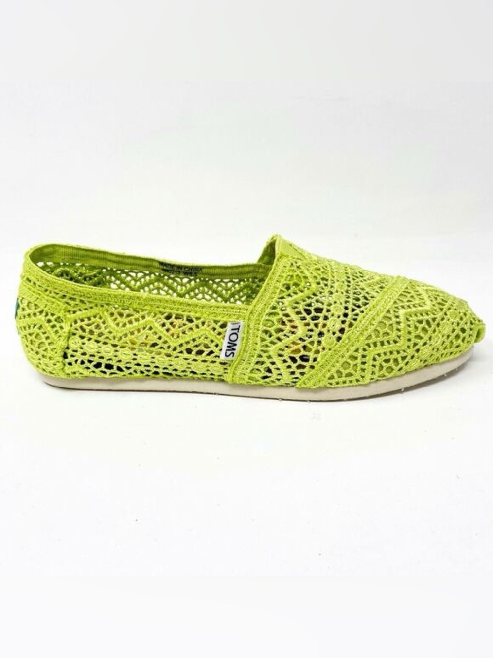 TOMS Women's Lime Crochet Slip-On Flat